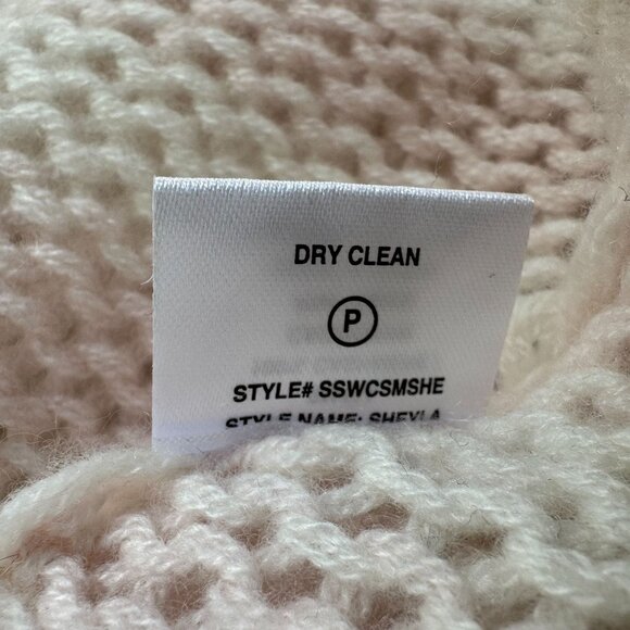 Sablyn 100% Cashmere Loose Open Knit Pink Ivory Stripe Oversized Sweater Small - Picture 12 of 12